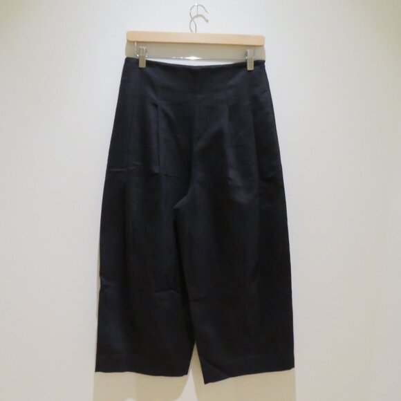 COS Pleat Front Wide Cropped Barrel Leg Trouser Pants Minimalist - Size US 6 - Picture 2 of 13